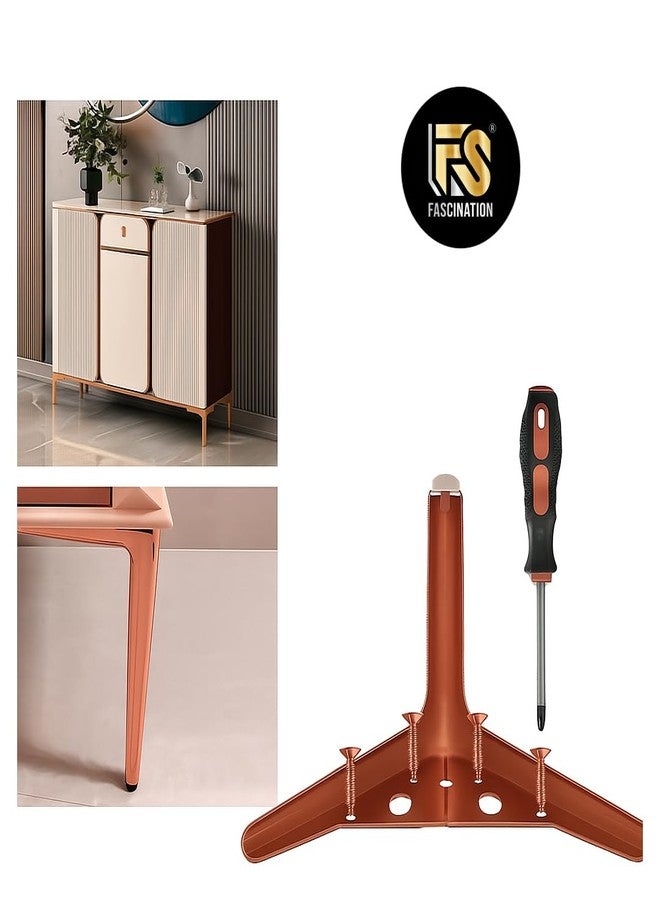 Fascination Sofa Hardware Legs 5 inches Furniture Legs Heavy Model Italian Shape Design Set of 4 Rose Gold - Image 4